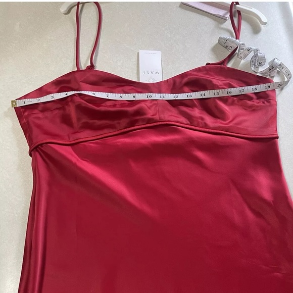 WAYF Women's Sweetheart Neck Sleeveless Cami Maxi Slip Dress in Red Size L NWT - Picture 14 of 16